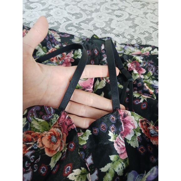 Repaired Vintage Roses & Blueberries Printed Button-Up Slip Dress - Picture 7 of 16